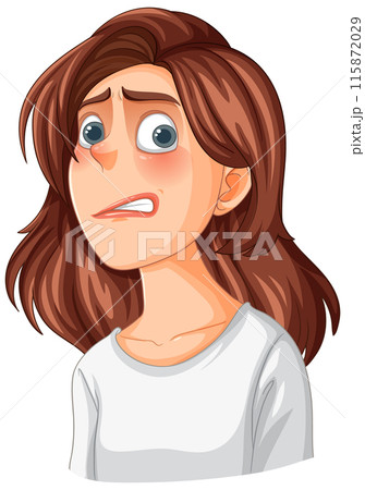Worried Woman with Brown Hair 115872029