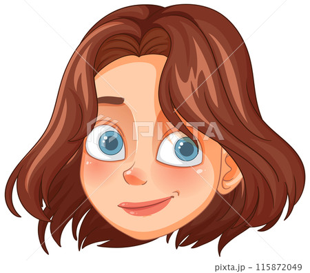 Smiling Cartoon Character Face 115872049