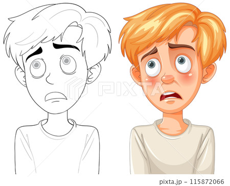 Worried Boy Expression Illustration Worried Boy Expression Illustration 115872066