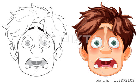 Surprised Cartoon Character Expression 115872105