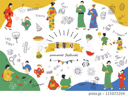 夏祭りを楽しむ人達 115872204