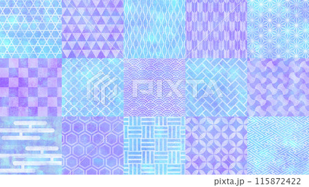 和柄の背景素材 青色と紫色 115872422