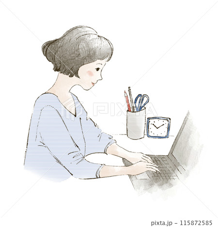 ノートパソコンで仕事をする女性 ノートパソコンで仕事をする女性 115872585