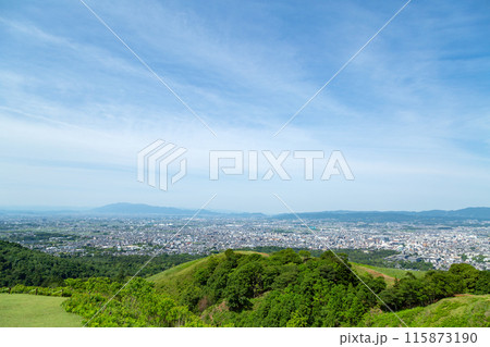奈良県・若草山から望む奈良市街の風景 115873190