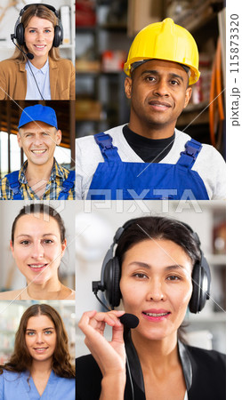Business people having work video online meeting Business people having work video online meeting 115873320