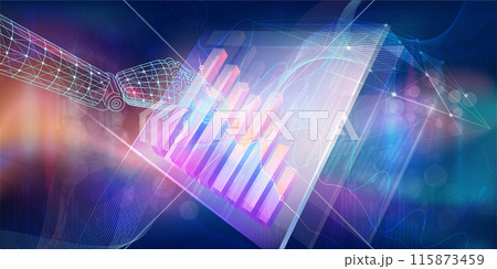 Abstract infographic on the topic of analysis in the development of financial indicators Abstract infographic on the topic of analysis in the development of financial indicators 115873459
