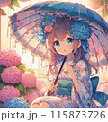 梅雨明けを待つ少女 115873726