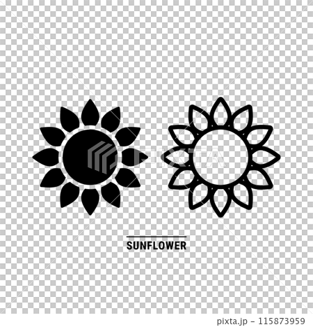 簡單的花圖標集向日葵 115873959