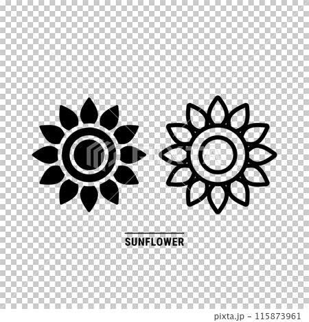 簡單的花圖標集向日葵 115873961