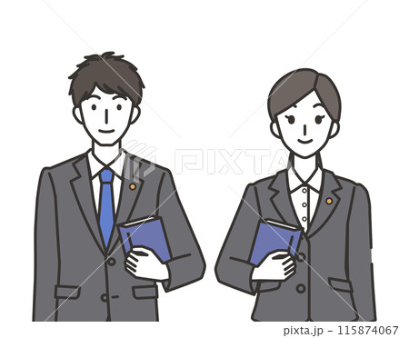 弁護士の男性と女性のイラスト 115874067