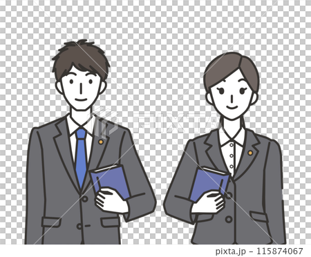 律師男人和女人的插圖 115874067