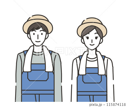 農家の男性と女性のイラスト 115874118