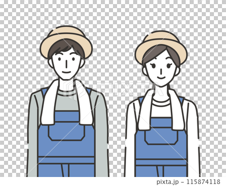農家の男性と女性のイラスト 115874118