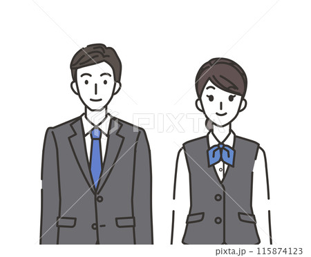 接客業の男性と女性のイラスト 115874123