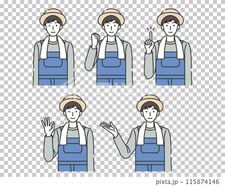 農家の男性のイラストセット 115874146