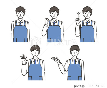 男性の店員のイラストセット 115874160