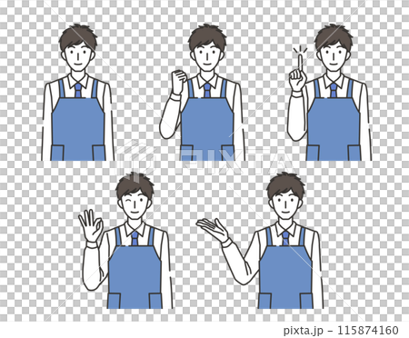 男性の店員のイラストセット 115874160