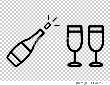香檳圖標 香檳圖標 115874207