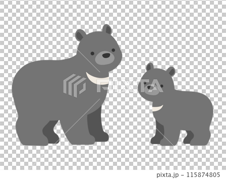 父母與孩子熊的插圖 父母與孩子熊的插圖 115874805