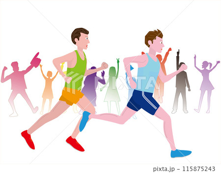 陸上競技の男子のマラソンのイラスト素材です。 115875243