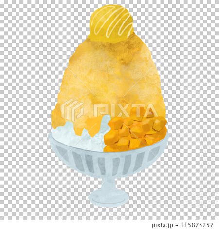 Taiwanese sweets in paper-cut style: Mango shaved ice 115875257