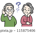困りごとに頭を抱えて悩むシニア夫婦 115875406