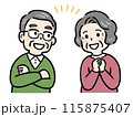 元気に喜ぶシニア夫婦 115875407