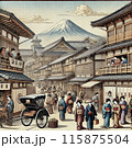 昔の日本の街並み 115875504