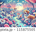 幻想的な犬たち 115875505