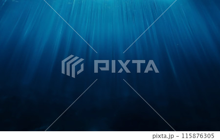 光が差した深海の背景 海中の背景イラスト 光が差した深海の背景 海中の背景イラスト 115876305