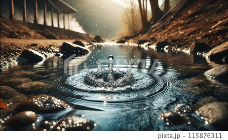 こんこんと湧き出る水のイラスト素材 [115876311] - PIXTA