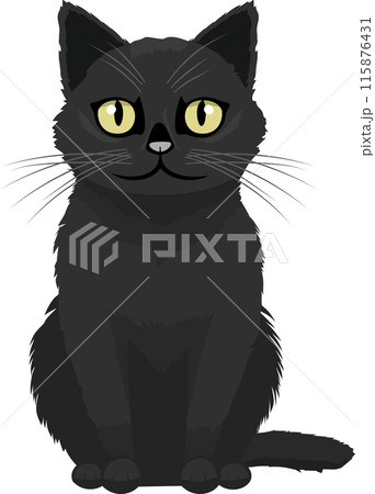 cat, cartoon, animal, kitten, illustration, vector, funny, pet, cute, isolated, black, kitty, sitting, character, design, graphic, fun, set, collection, background, happy, drawing, symbol, domestic, 115876431