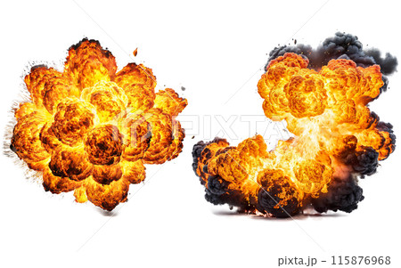 fiery explosions, transparent background 115876968