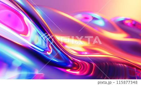 抽象的なネオンの3D背景 115877348