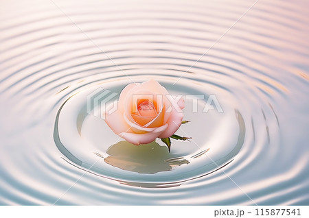 水面に浮かぶバラの花 115877541