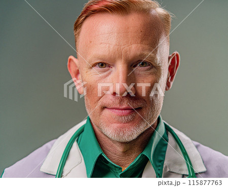 Studio Portrait of a Man Healthcare Professional in Uniform 115877763