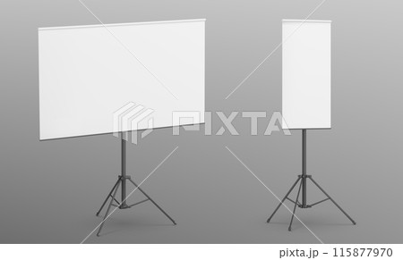 White board on tripod. Easel presentation stand 115877970