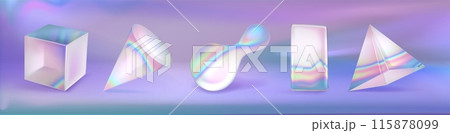 Set of 3D glass geometric objects Set of 3D glass geometric objects 115878099