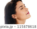 Young woman with closed eyes. Profile portrait 115878618
