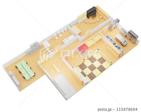 3Dの保育園 アイソメトリック 3Dの保育園 アイソメトリック 115878684
