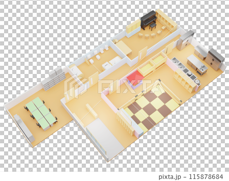 3Dの保育園 アイソメトリック 3Dの保育園 アイソメトリック 115878684