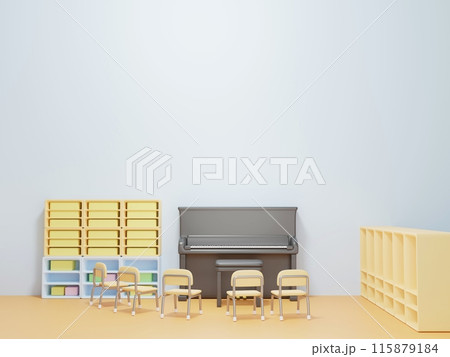 3Dのピアノのある保育室 115879184