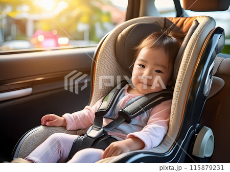 チャイルドシートに座る女の子 115879231