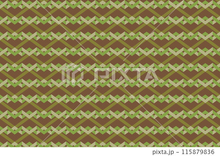 Abstract Geometric Style. Repeating abstract multicolor of green line on brown background. 115879836
