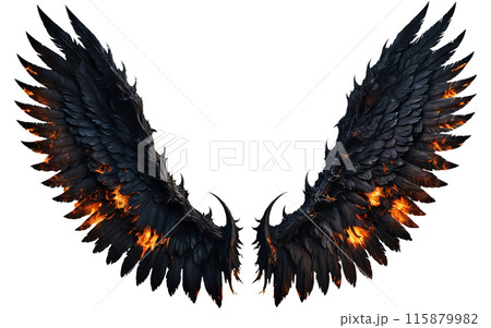 photorealistic burning demon wings photorealistic burning demon wings 115879982