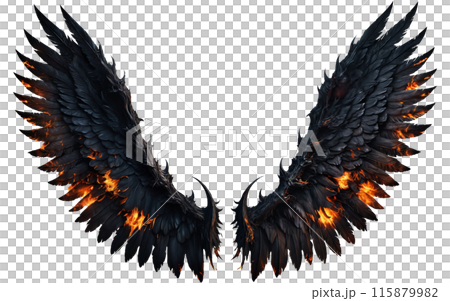 photorealistic burning demon wings photorealistic burning demon wings 115879982