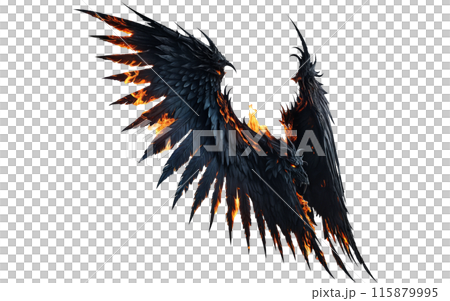 photorealistic burning demon wingsのイラスト素材 [115879995] - PIXTA