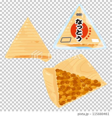 Triangular natto wrapped in wooden strips 115880461