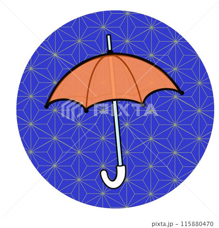 円形フレームつき雨傘のイラスト 115880470
