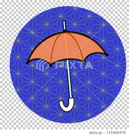 円形フレームつき雨傘のイラスト 115880470